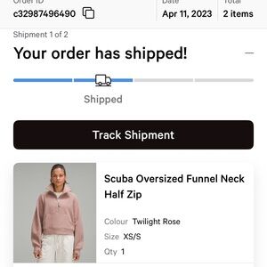 Lululemon oversized scuba funnel neck